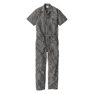 D-7102 LIGHT STRETCH HICKORY JUMPSUITS 13.ブラック