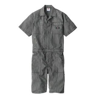 D-7104 LIGHT STRETCH HICKORY JUMPSUITS SHORT 13.ブラック
