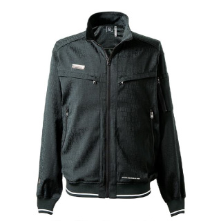 STRETCH JACQUARD WORK JACKET 98.ブラックキャラクター